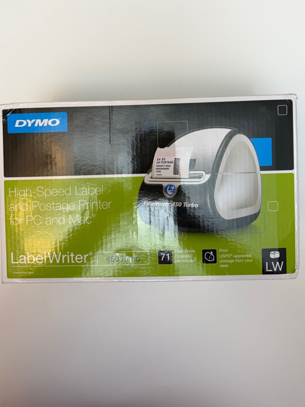 DYMO LabelWriter 450 Turbo Thermal Label Printer (1750283) Complete in Box